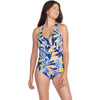Speedo Printed Halter One-Piece Swimsuit for Women Sevres Blue